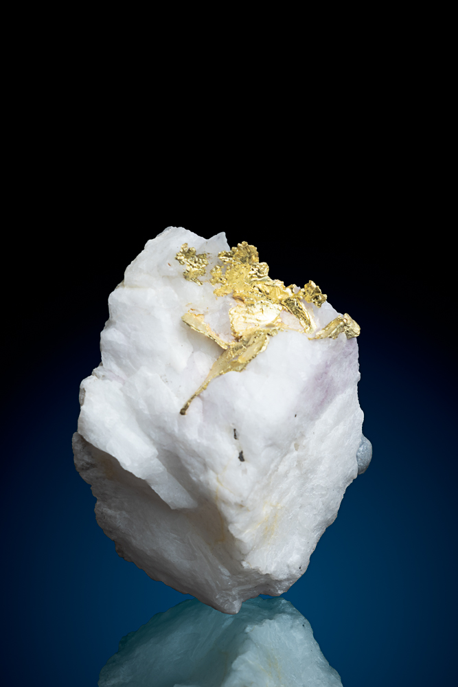(image for) Beautiful Cluster of Leaf Gold on Quartz - Harvard Gold Mine, CA